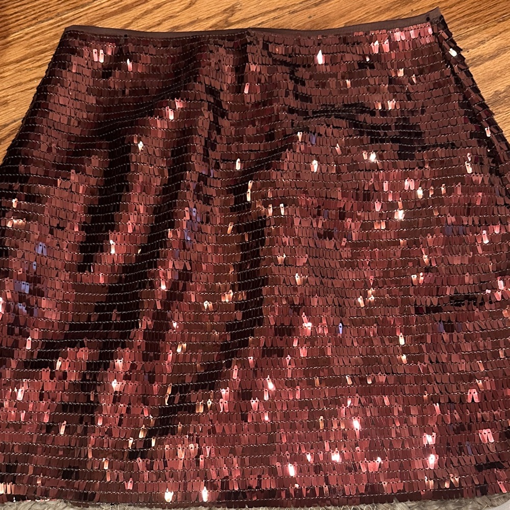 Glamorous Burgundy Sequin Mini Skirt